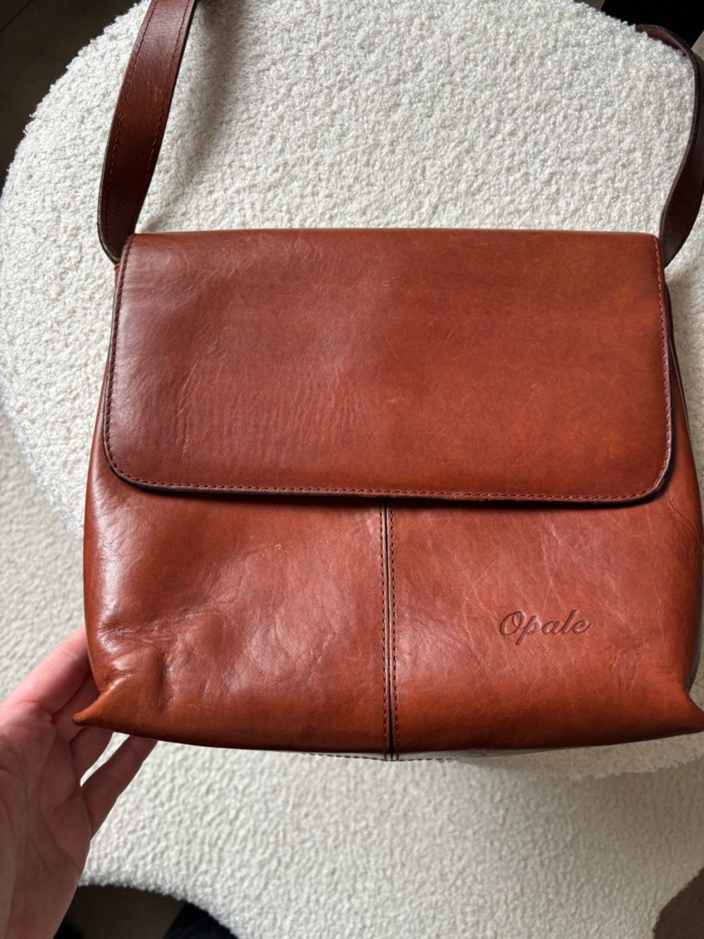 Opale Brown Leather Crossbody Bag | Vintage Style | Adjustable Strap